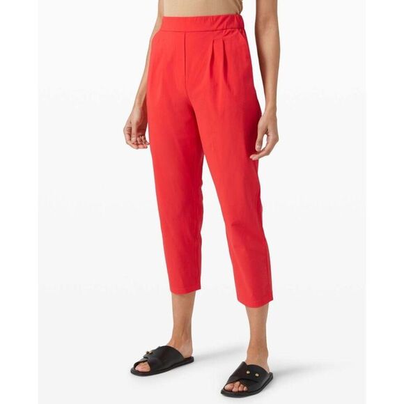 Lululemon Your True Trouser High Rise Crop, Carnation Red, Sz 6, EUC - Picture 2 of 10